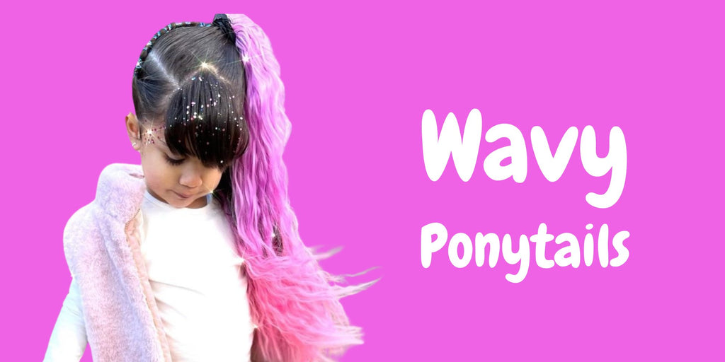 Girl with wavy mermaid ponytail